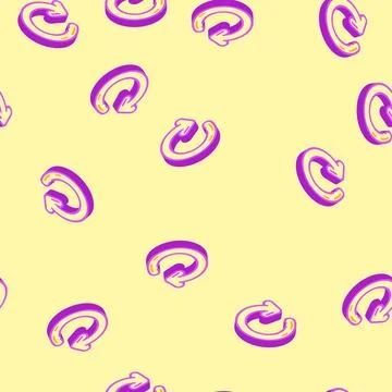 Circular arrow cyclic operation isometric icon seamless pattern Stock Illustration