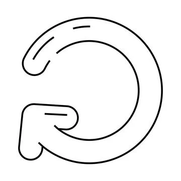 Circular arrow cyclic operation line icon vector illustration Stock Illustration