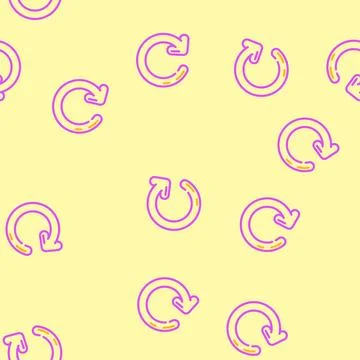 Circular arrow cyclic operation vector seamless pattern Illustrazione stock