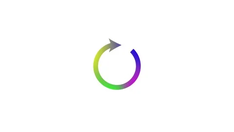 Circular Arrow with Gradient Color Transition Stock Footage 332881892
