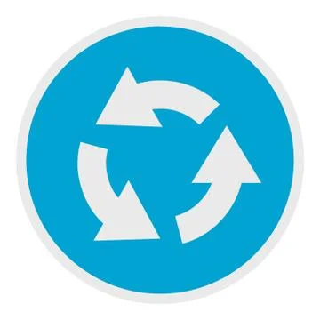 Circular arrow icon, flat style. 库存插图