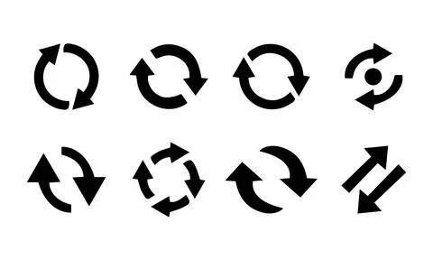 Circular Arrow Icons and Refresh Symbols Collection Stock Illustration