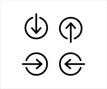Circular Arrow Interface Icons Set Stock Illustration