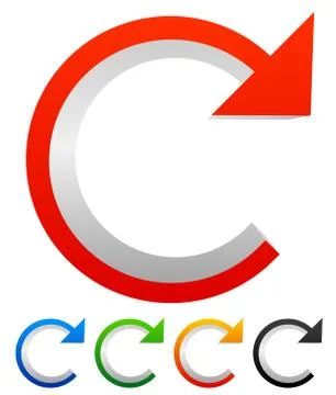 Circular arrow. Iteration, skip, advance Illustrazione stock