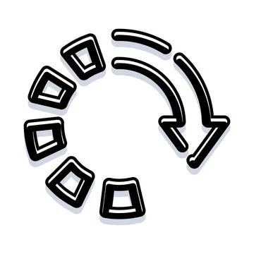Circular arrow line creating loading progress icon イラスト素材