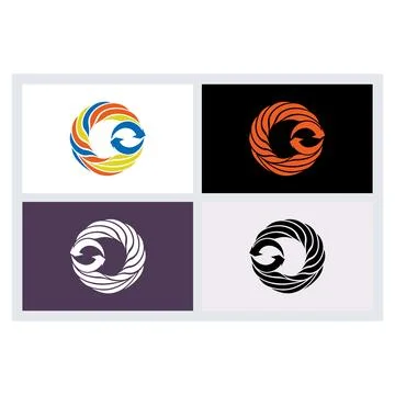 Circular Arrow Logo Concept Set イラスト素材