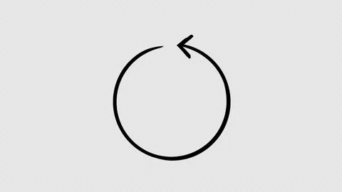 Circular arrow loop in counterclockwise hand-drawn sketch animation Stock Footage 329608823