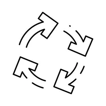 Circular arrow loop depicting continuous cycle process Stock Illustration