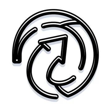 Circular arrow loop graphic icon concept Stock Illustration