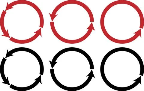 Circular Arrow Loop Set for Process, Cycle, and Flow Concepts Stock Illustration