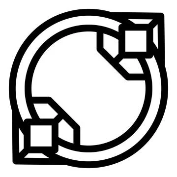 Circular arrow looping around two hexagon cubes Stock Illustration