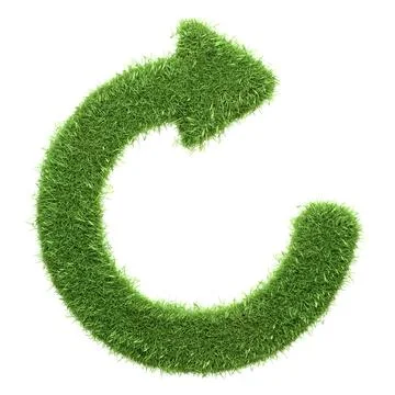A circular arrow made of green grass 스톡 일러스트