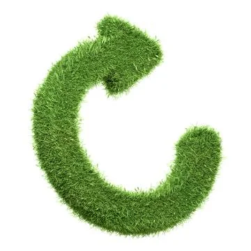 A circular arrow made of green grass イラスト素材