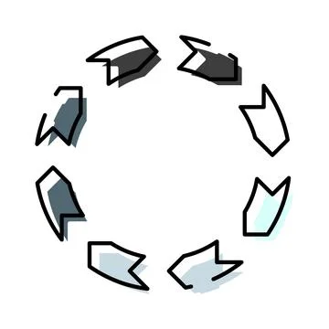 Circular arrow process showing continuous cycle and flow Illustrazione stock