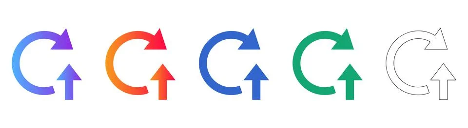 Circular Arrow Refresh Reload Icon Set Stock Illustration