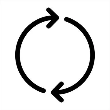 Circular arrow refresh rotation icon 8K ultra quality image ratio with dire.. Illustrazione stock