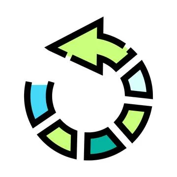 Circular arrow reloading icon for cycling process Stock Illustration