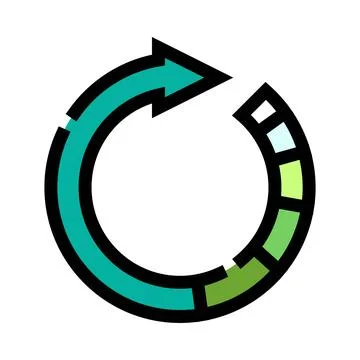 Circular arrow representing continuous cycle and progress Stock Illustration