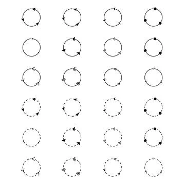 Circular Arrow Set Vector Illustration 库存插图