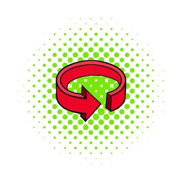 Circular arrow sign icon, comics style Stock Illustration