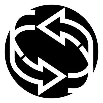 Circular arrow symbol forming loop illustrating recycling process Stock Illustration