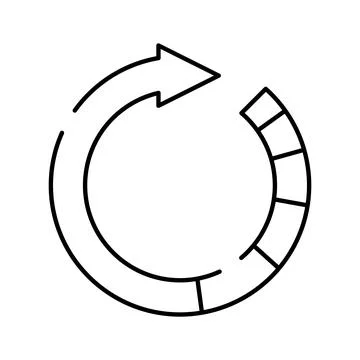 Circular arrow symbol indicating progress and process cycle Stock Illustration
