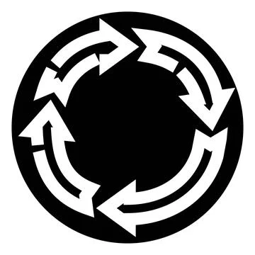 Circular arrow symbol indicating refresh repeat recycling concept Illustrazione stock