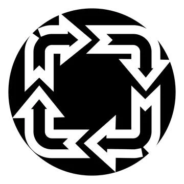 Circular arrow symbol representing endless recycling process Stockillustratie