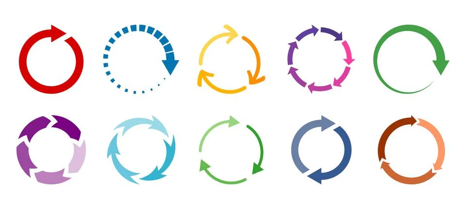 Circular arrow vector element set 스톡 일러스트
