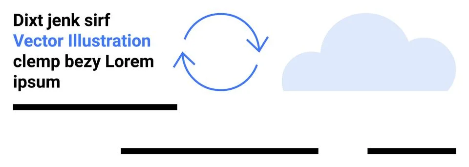 Circular Arrows and Cloud Concept with Placeholder Text for Multiple Uses Illustrazione stock