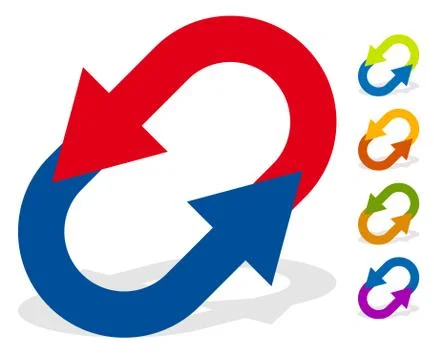 Circular arrows for change, reset, swap, turn, exchange concepts Stock Illustration