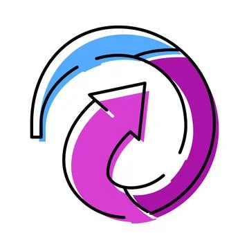Circular arrows creating a continuous cycle refresh symbol イラスト素材