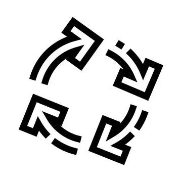 Circular arrows creating a continuous cycle process icon Stock Illustration