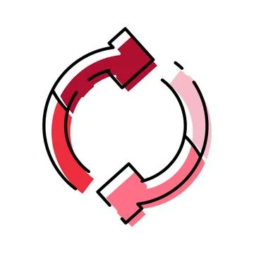 Circular arrows creating a reload or refresh symbol Stock Illustration