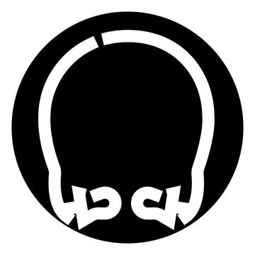 Circular arrows forming an abstract skull and headphones concept Stock Illustration
