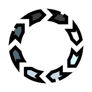 Circular arrows forming continuous rotation refresh process Stock Illustration