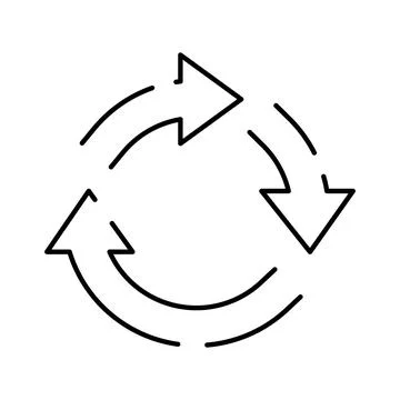 Circular arrows forming a loop cycle process icon Stock Illustration