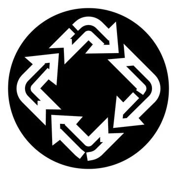 Circular arrows forming a repeating cycle symbol 스톡 일러스트