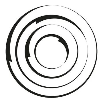 Circular arrows forming swirling vortex symbol design Stock Illustration