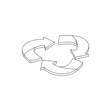 Circular arrows icon, isometric 3d style Stock Illustration