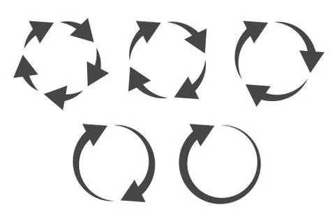 Circular arrows icon set 库存插图