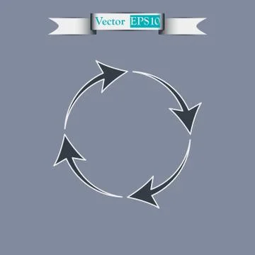 Circular arrows icon, vector illustration. Flat design style Stock Illustration