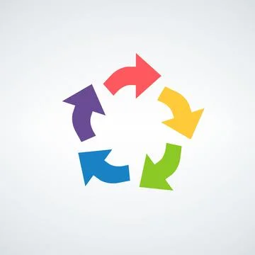 Circular arrows for infographics. Chart, graph, diagram with 5 steps, options 스톡 일러스트
