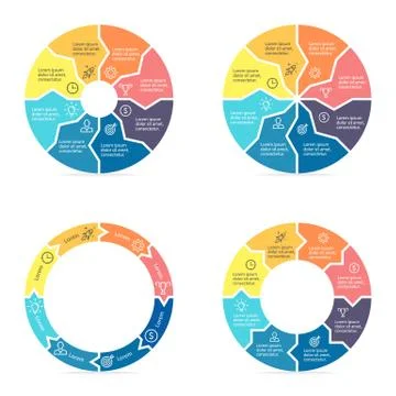Circular arrows for infographics. Stock Illustration