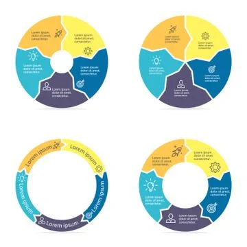 Circular arrows for infographics. Stock Illustration