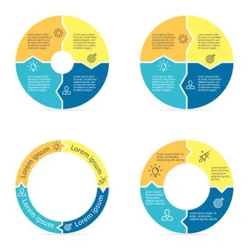 Circular arrows for infographics. Stock Illustration