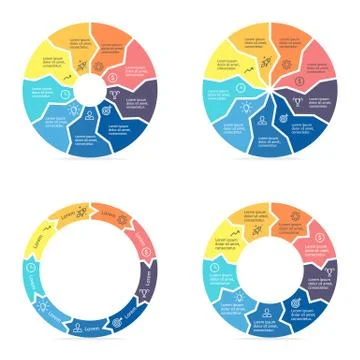 Circular arrows for infographics. Stock Illustration