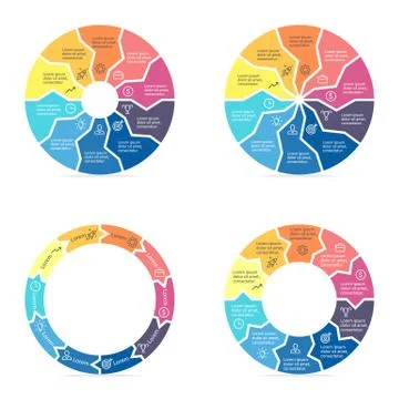 Circular arrows for infographics. Stock Illustration