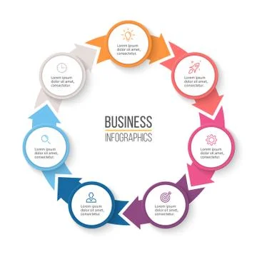 Circular arrows for infographics. イラスト素材