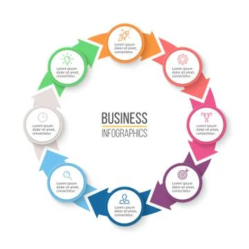 Circular arrows for infographics. イラスト素材